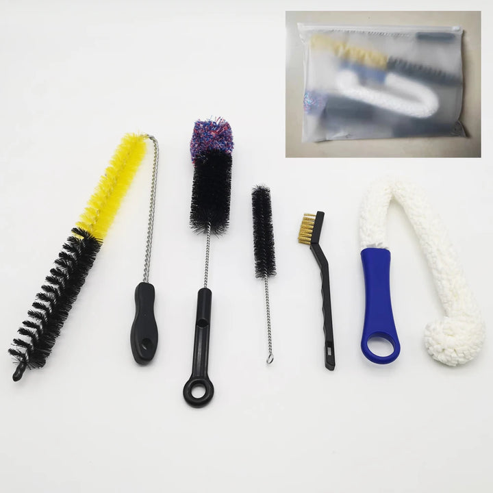 Hookah Cleaning Brush Set with 5 pieces in various sizes (17cm, 20cm, 32cm, 43cm, 60cm) for comprehensive shisha cleaning.