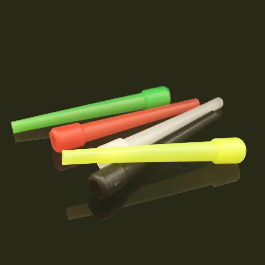 Disposable hookah mouthpieces attached to a hose for hygienic group use, featuring vibrant colors.